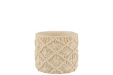Flowerpot Ibiza Cement White Medium